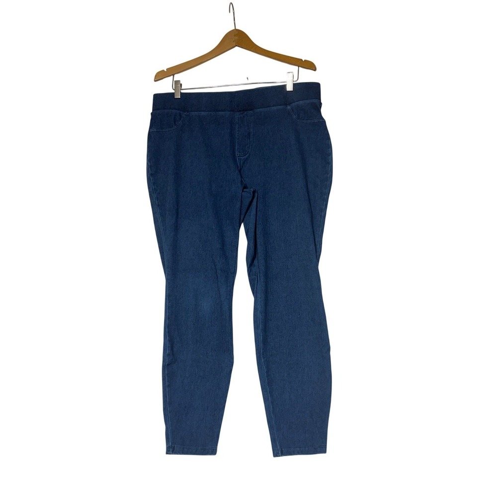 Torrid Womens Blue Pull On Stretch Denim Look Jeggings Pants Size 2 Plus